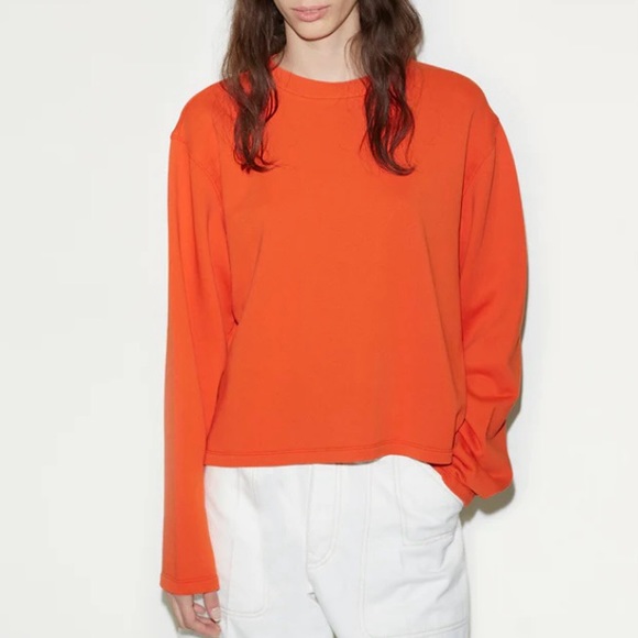 Acne Studios Tops - Acne Studio Lithea Sweatshirt Cropped Pullover Pumpkin Red Orange Crew Neck XXS